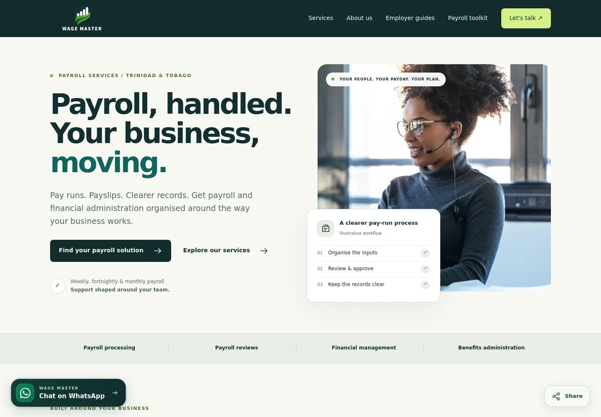 Wage Master custom website by DSDillon